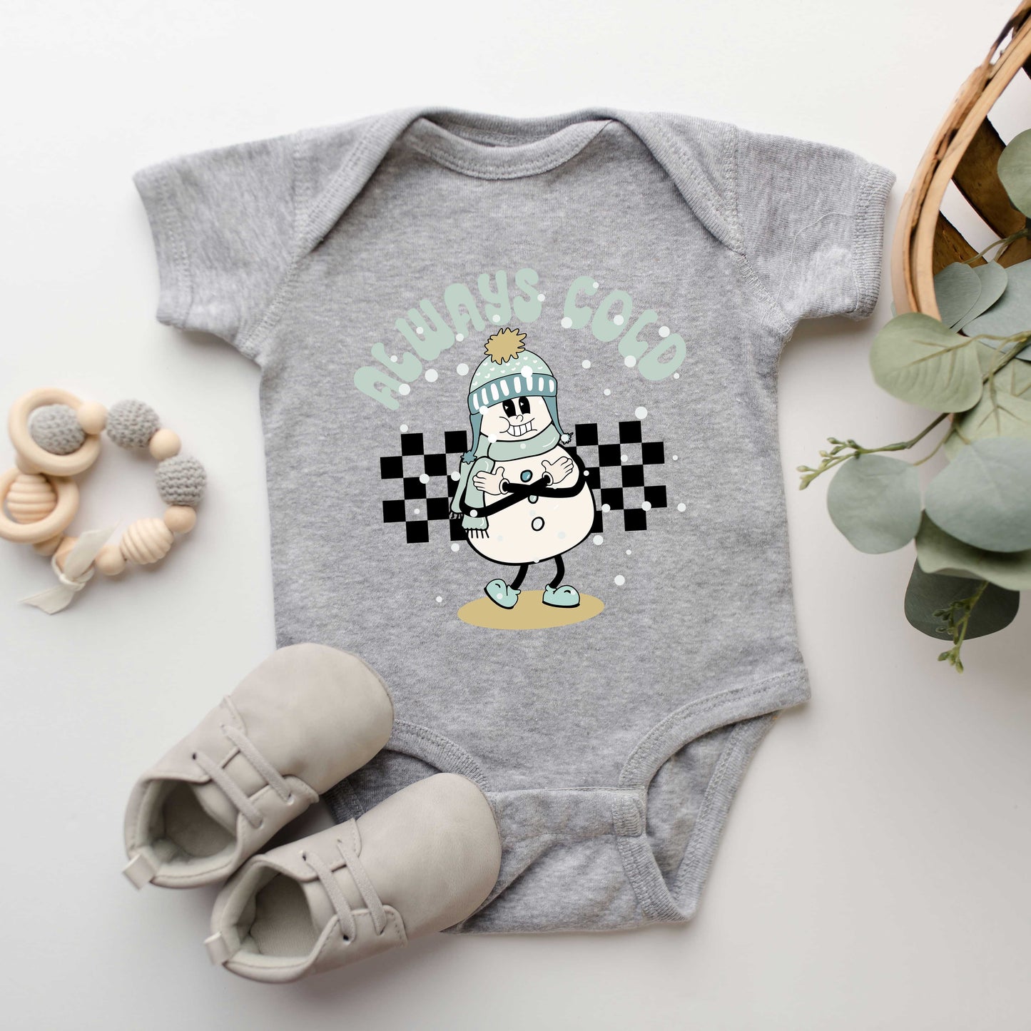 Always Cold Snowman | Baby Graphic Short Sleeve Onesie