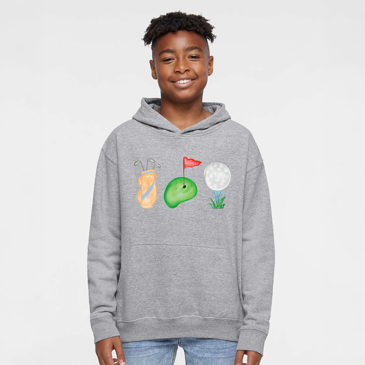 Golf Icons Watercolor | Youth Graphic Hoodie