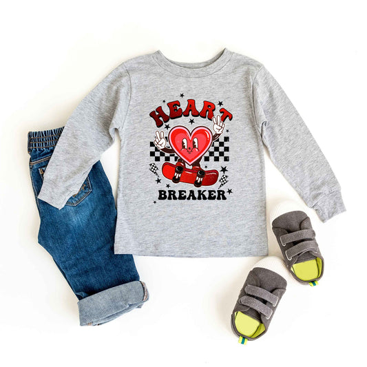 Heart Breaker Skater | Toddler Graphic Long Sleeve Tee