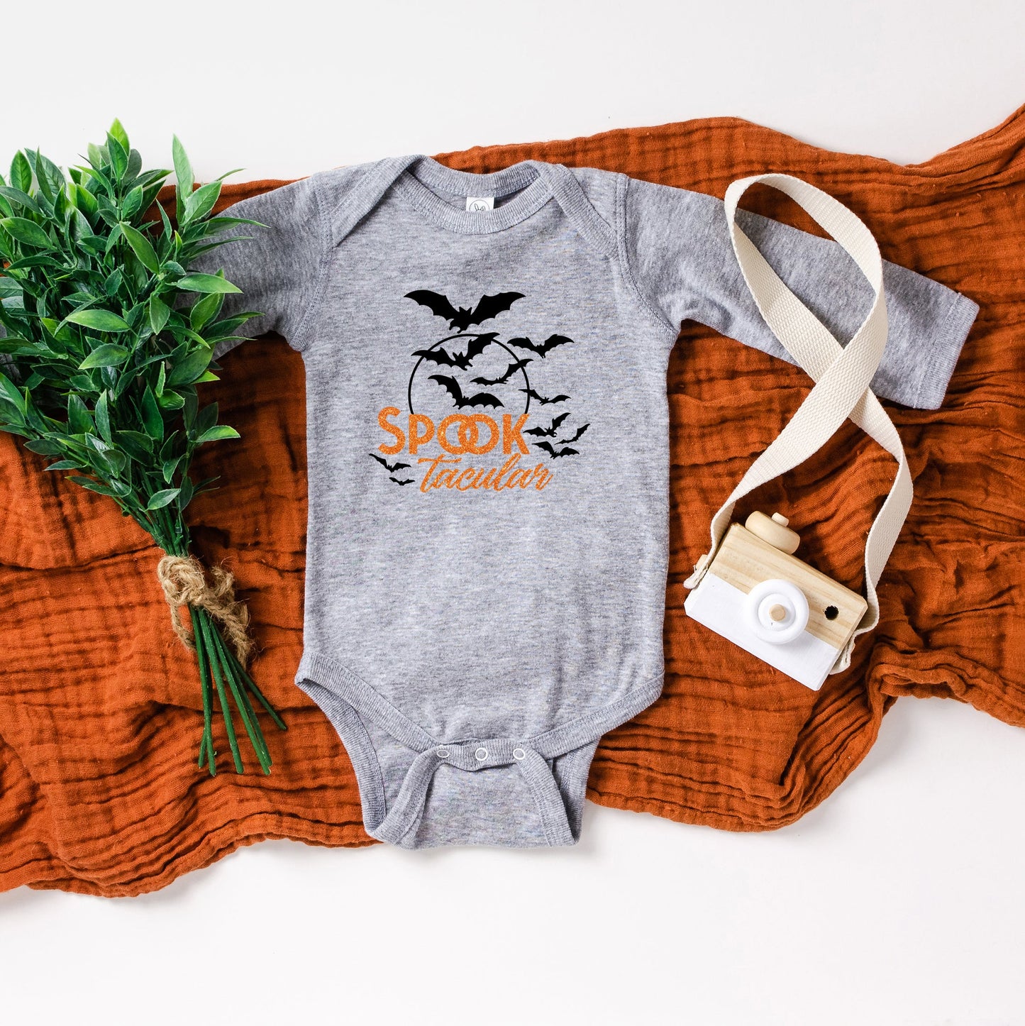 SpookTacular Glitter | Baby Graphic Long Sleeve Onesie