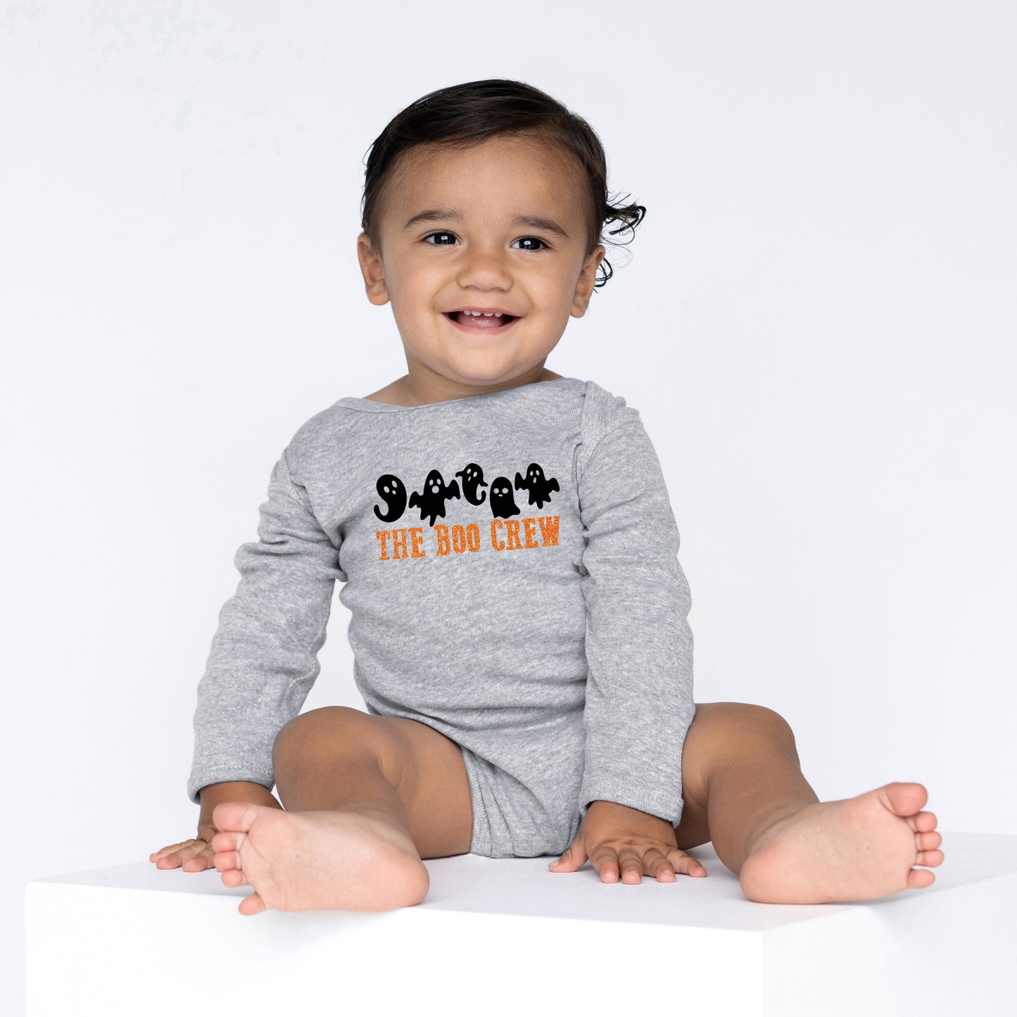 The Boo Crew Glitter | Baby Graphic Long Sleeve Onesie