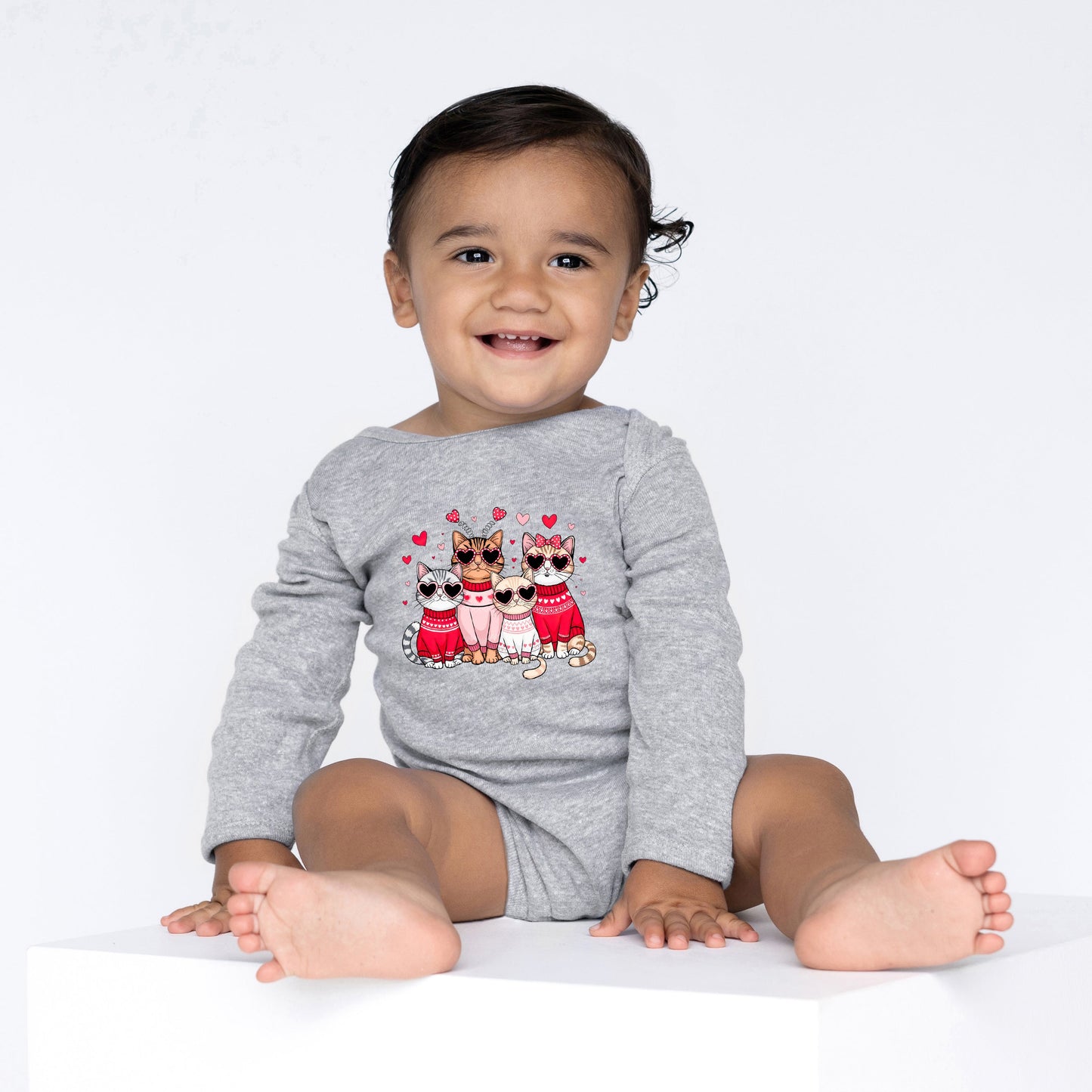 Valentine Kittens | Baby Graphic Long Sleeve Onesie