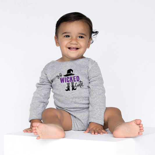 So Wicked Cute Glitter | Baby Graphic Long Sleeve Onesie