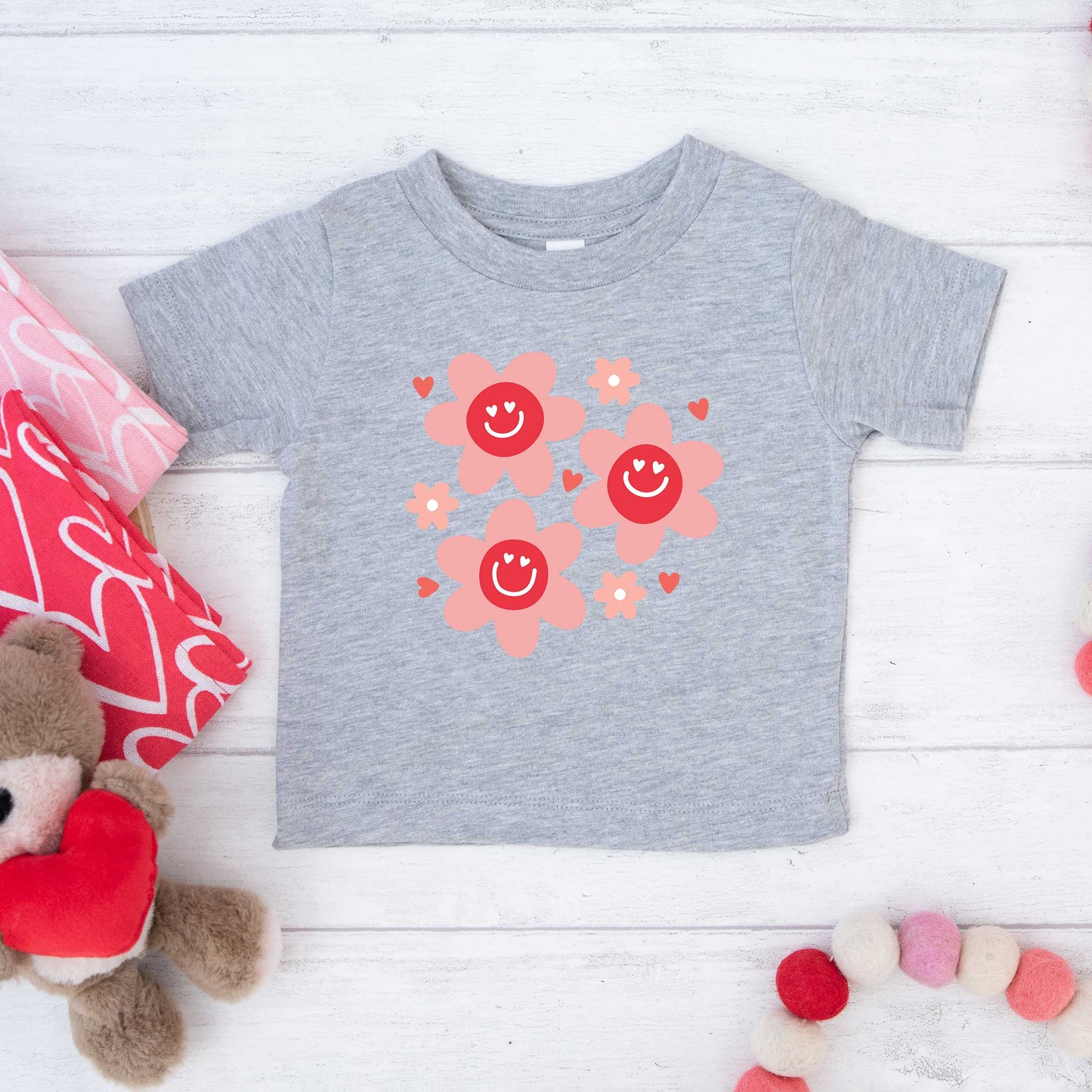 Hippy Flower Valentine | Youth Short Sleeve Crew Neck