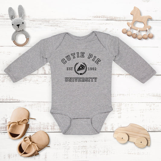 Cutie Pie University | Baby Graphic Long Sleeve Onesie