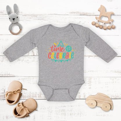 Time To Celebrate | Baby Graphic Long Sleeve Onesie