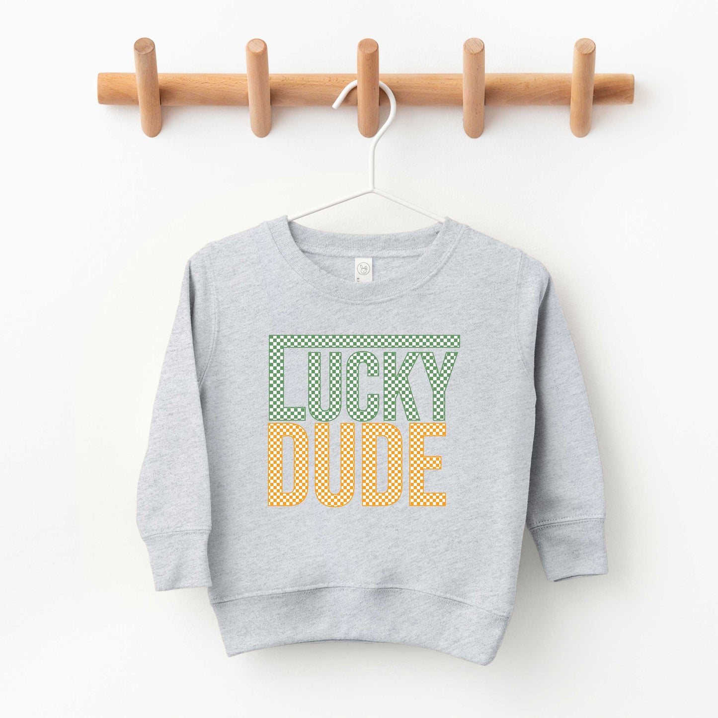 Block Checkered Lucky Dude | Toddler Sweatshirt