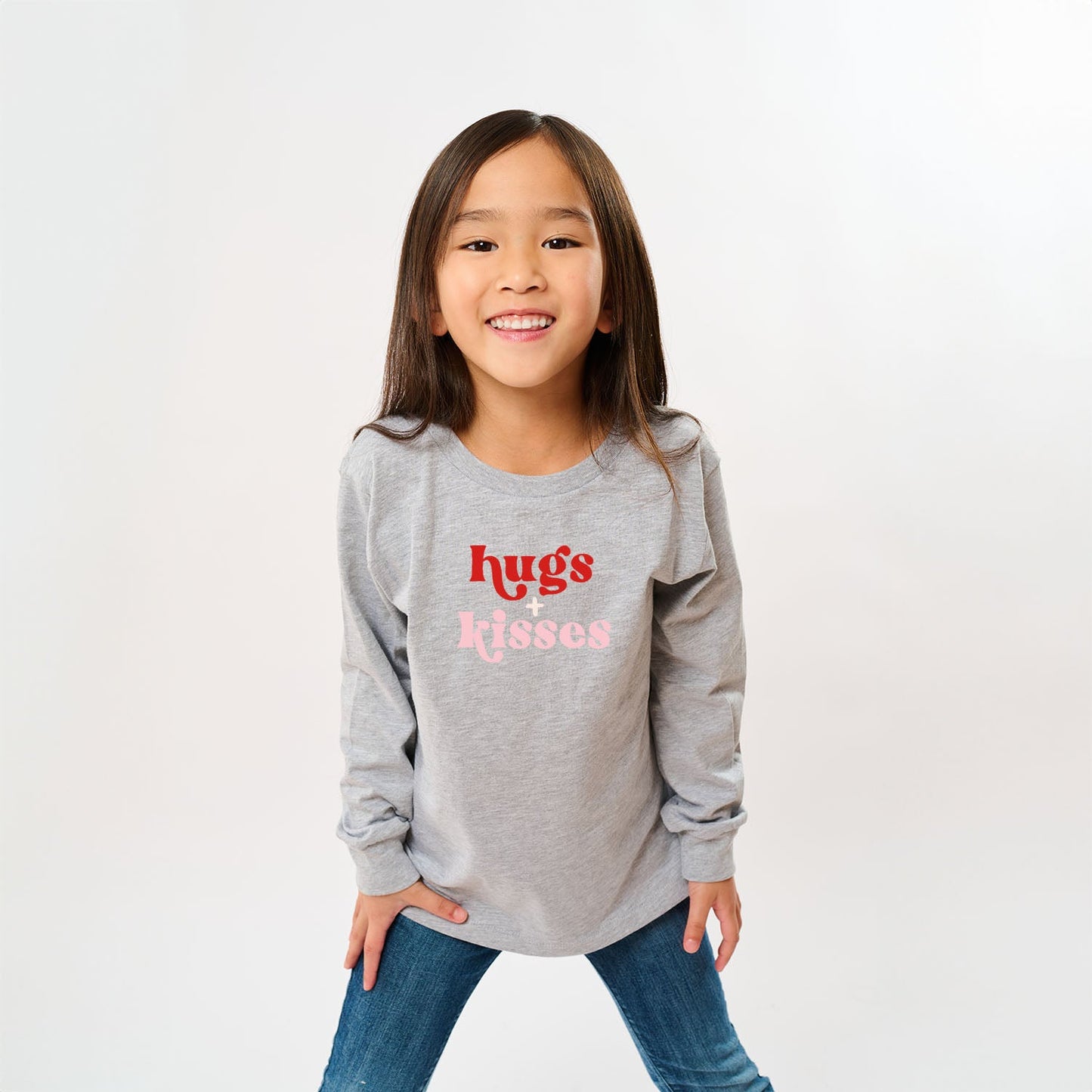 Hugs And Kisses | Youth Graphic Long Sleeve Tee