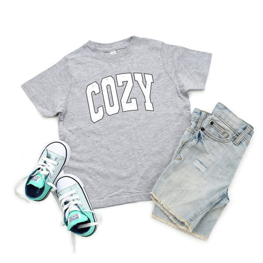 Cozy Worn Varsity | Youth Graphic Short Sleeve Tee
