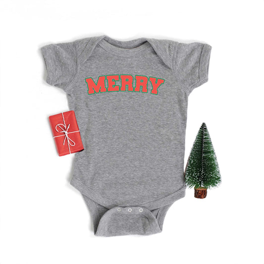 Merry Varsity | Baby Graphic Short Sleeve Onesie