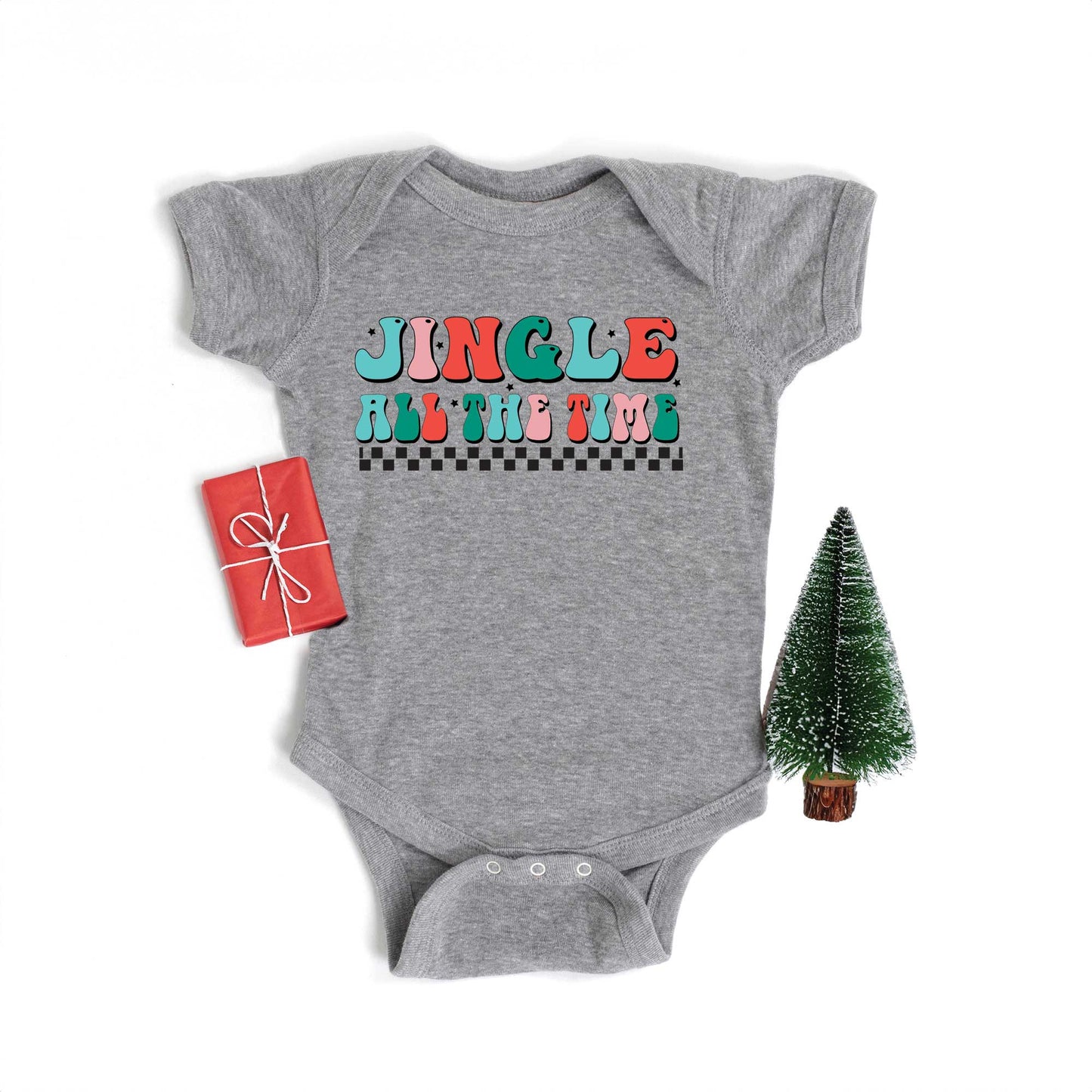 Retro Jingle All The Time | Baby Graphic Short Sleeve Onesie