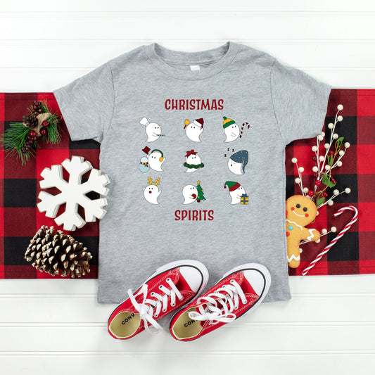 Christmas Spirits Red Words | Youth Graphic Short Sleeve Tee