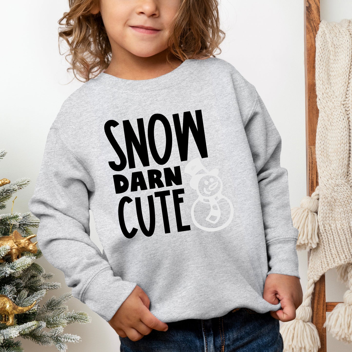 Snow Darn Cute Glitter | Youth Ultra-Soft Graphic Sweatshirt