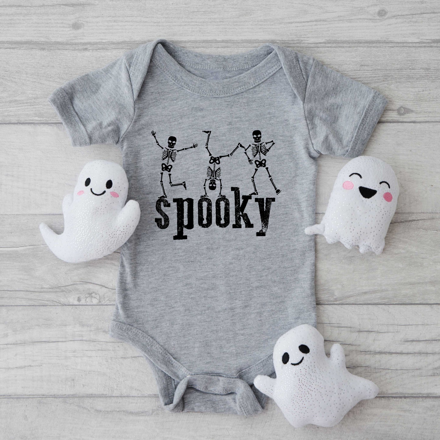 Spooky Dancing Skeletons | Baby Graphic Short Sleeve Onesie