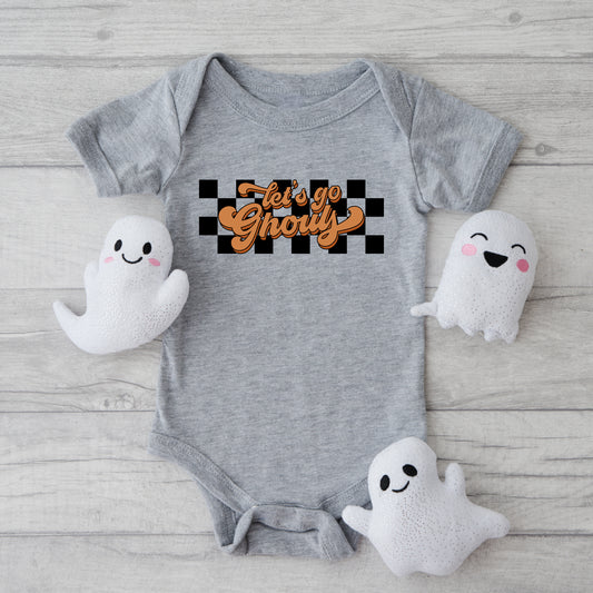 Let's Go Ghouls Checkered | Baby Graphic Short Sleeve Onesie