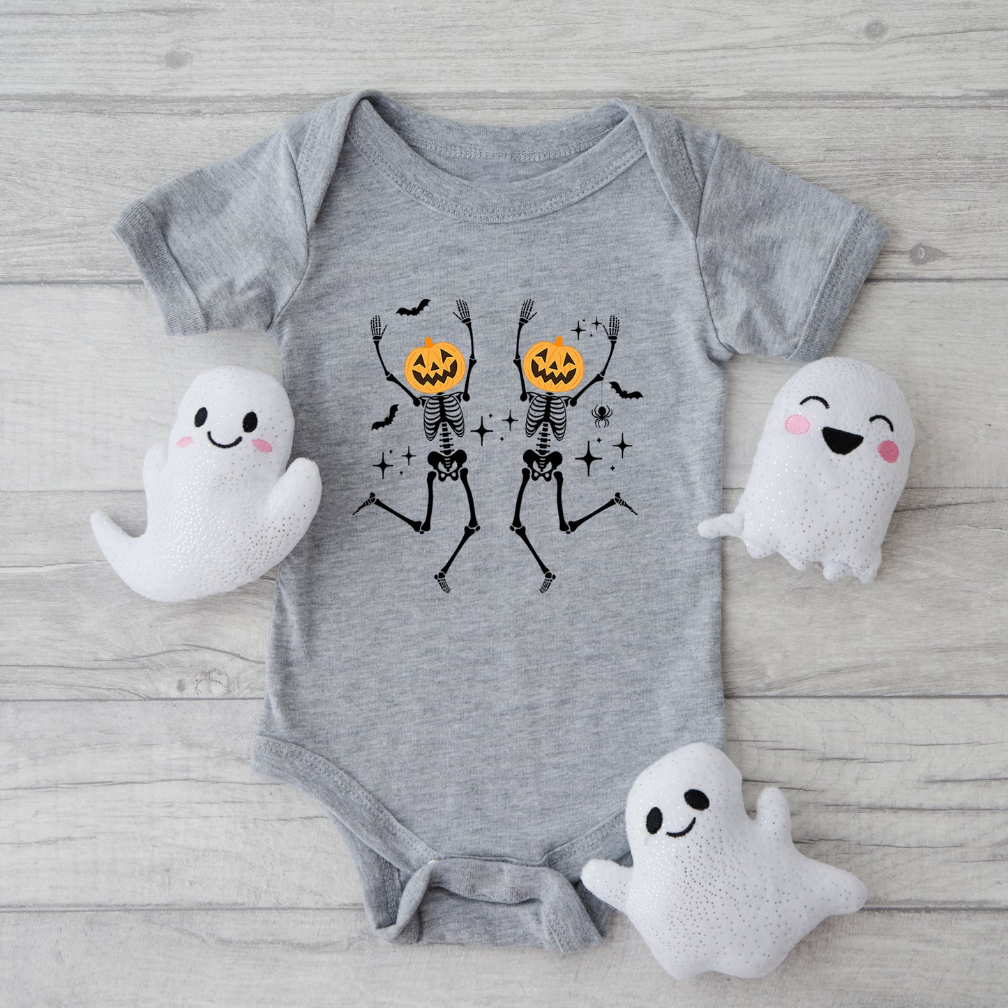 Pumpkin Skeleton | Baby Graphic Short Sleeve Onesie