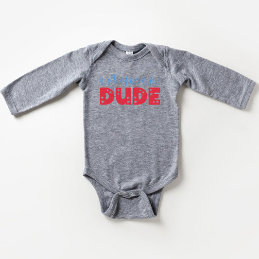 American Dude Pastel | Baby Long Sleeve Onesie