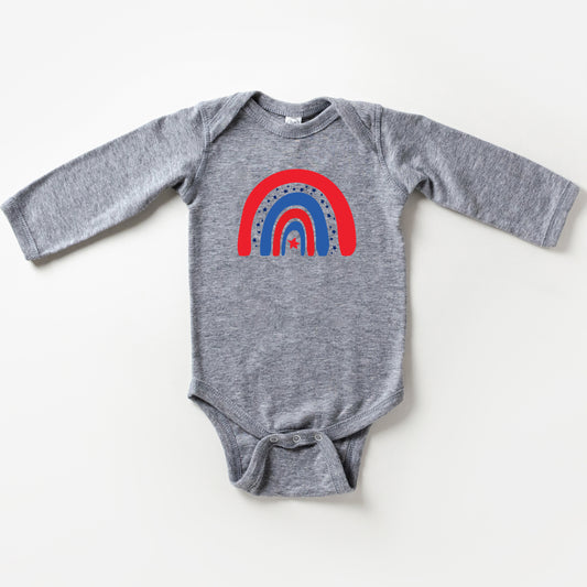 Patriotic Rainbow | Baby Long Sleeve Onesie