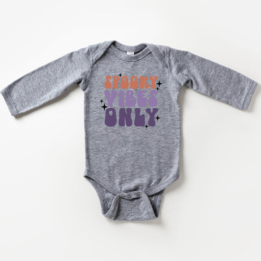 Spooky Vibes Only Stacked | Baby Graphic Long Sleeve Onesie