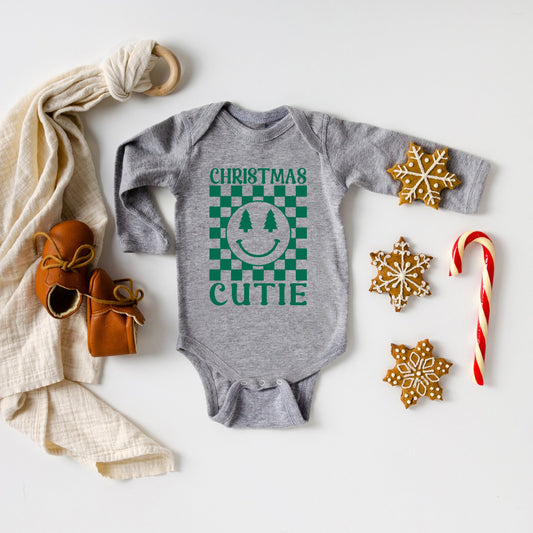 Christmas Cutie Checkered | Baby Graphic Long Sleeve Onesie