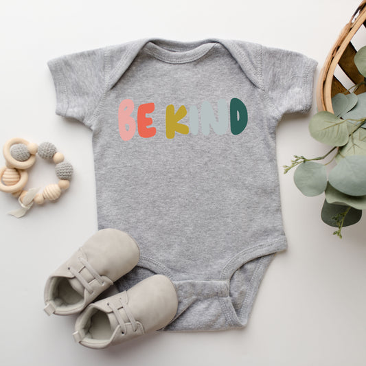 Be Kind Bold Colorful | Baby Graphic Short Sleeve Onesie