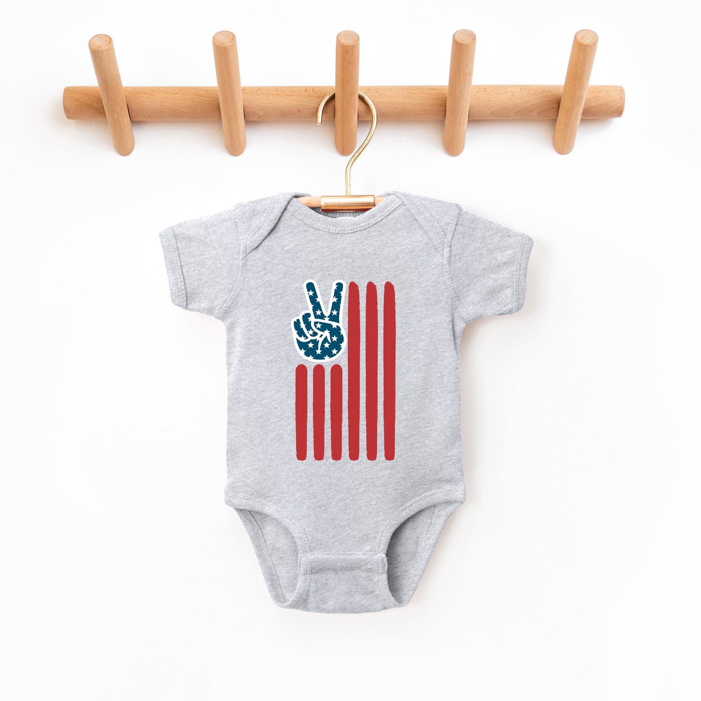 Flag Peace Sign | Baby Graphic Short Sleeve Onesie