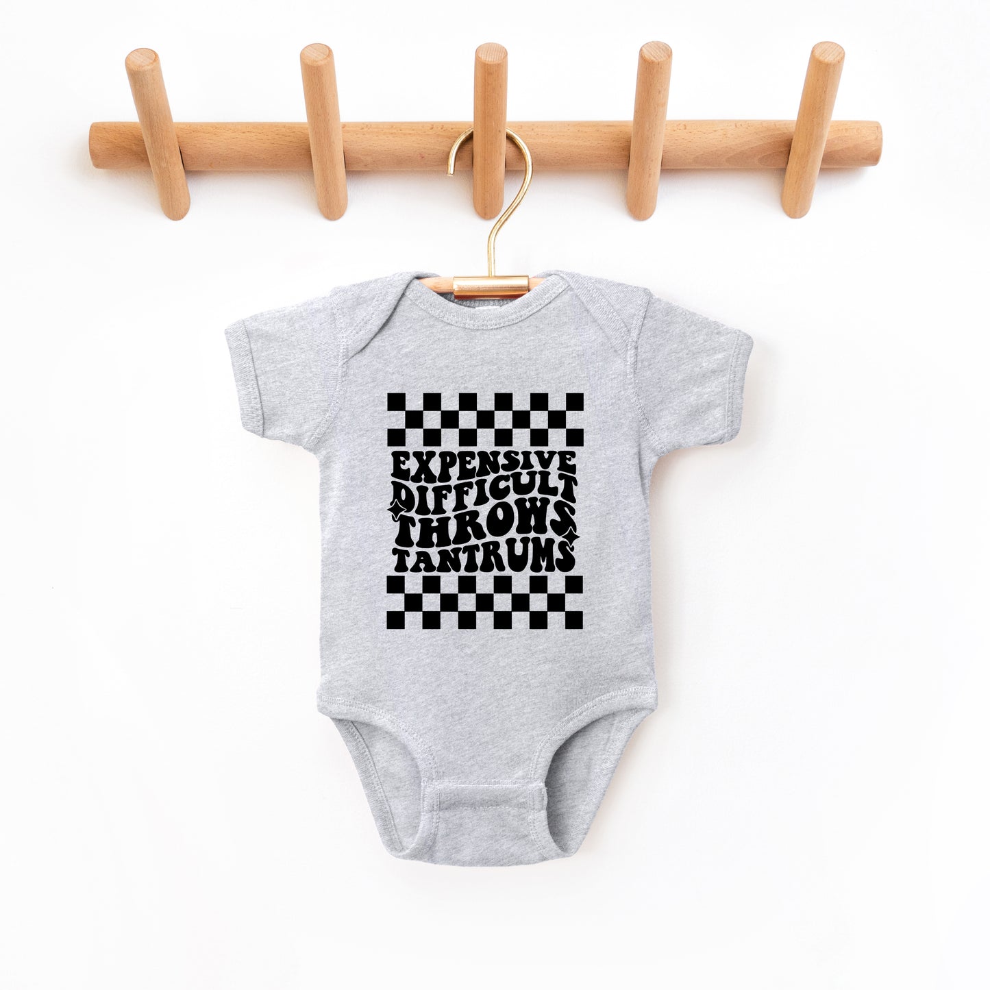 Expensive Difficult Tantrums | Baby Graphic Short Sleeve Onesie