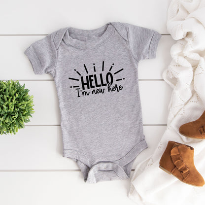 Hello I'm New Here Rays | Baby Graphic Short Sleeve Onesie