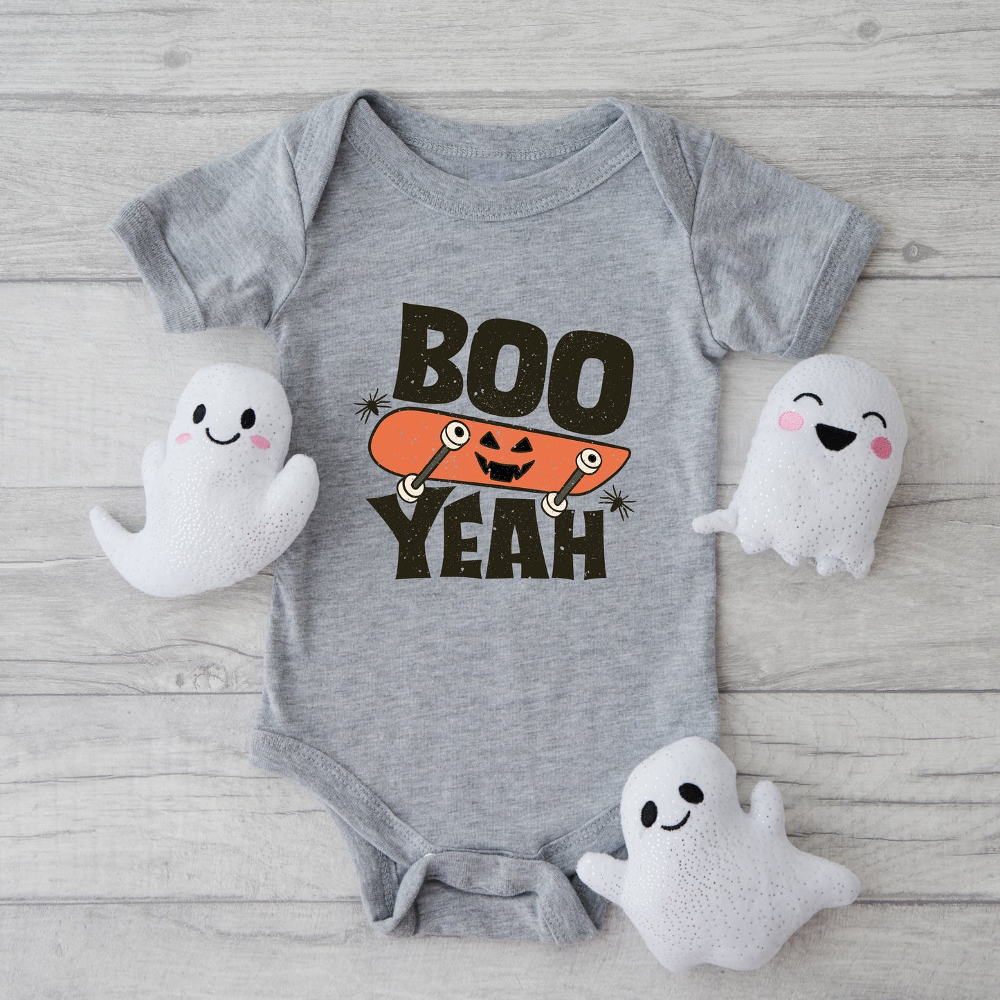 Boo Yeah Skateboard | Baby Graphic Short Sleeve Onesie