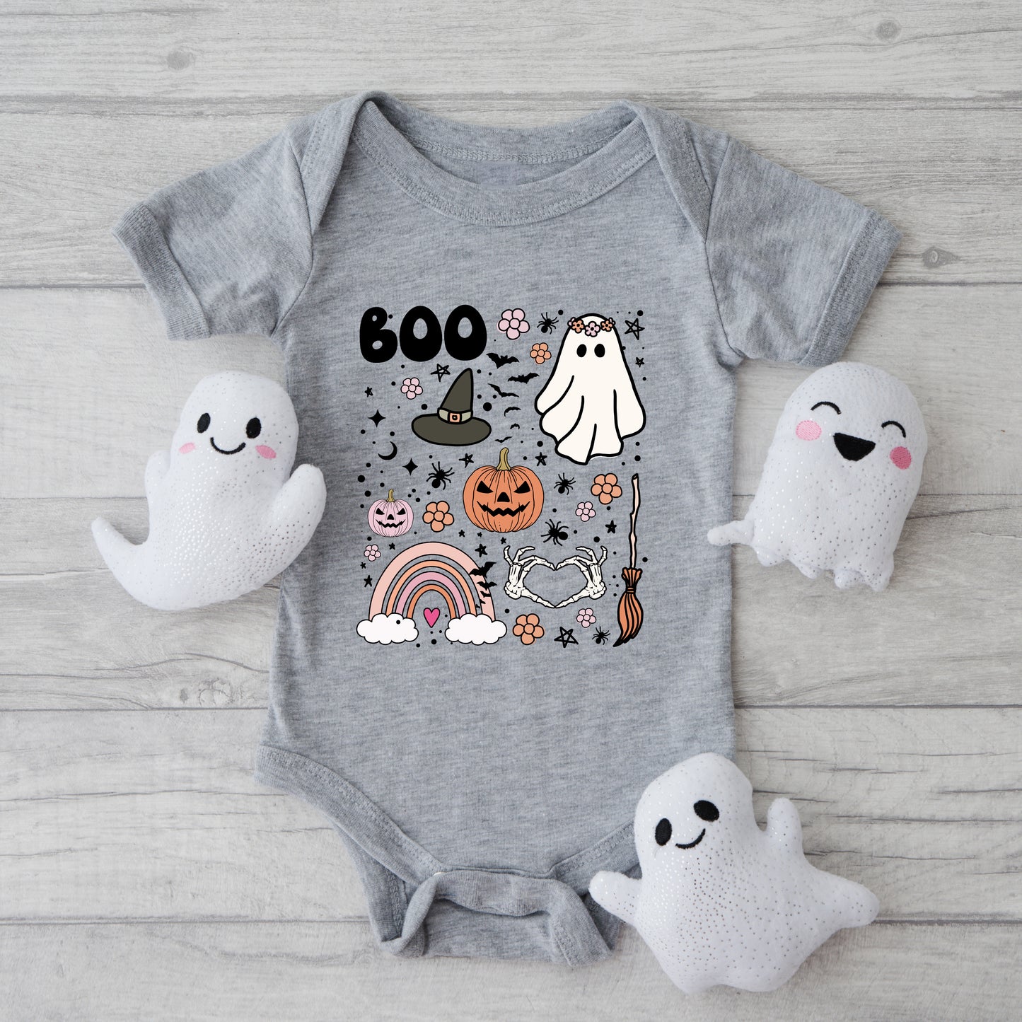 Boo Collage | Baby Graphic Short Sleeve Onesie