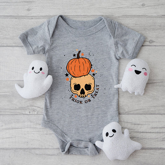 Trick Or Treat Skull | Baby Graphic Short Sleeve Onesie