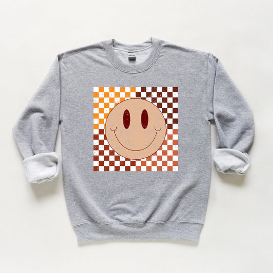 Fall Checkered Smiley | Youth Sweatshirt