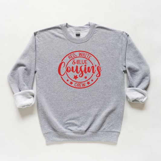 Red White And Blue Cousin's Crew | Youth Sweatshirt