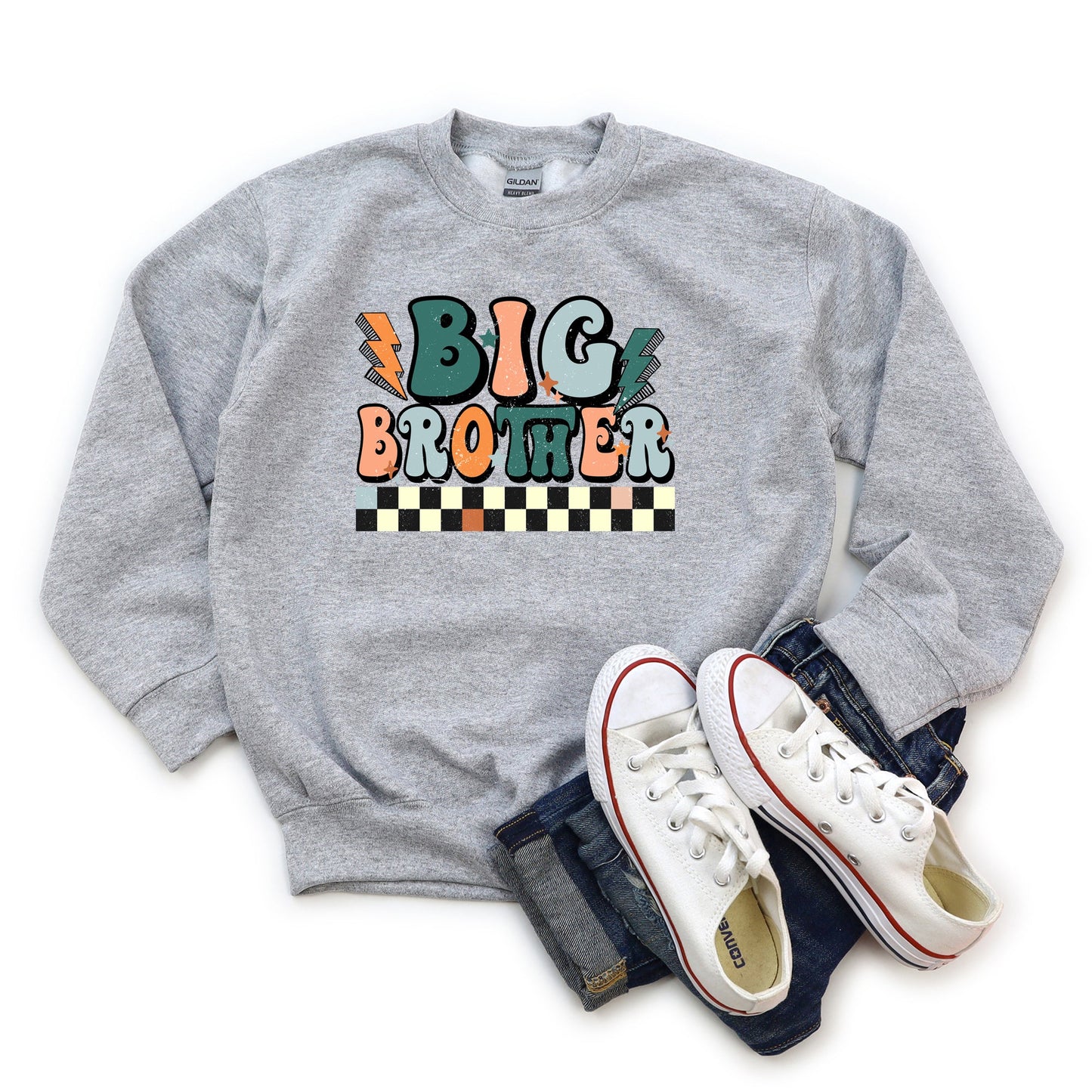 Big Brother Checkered | Youth Graphic Sweatshirt