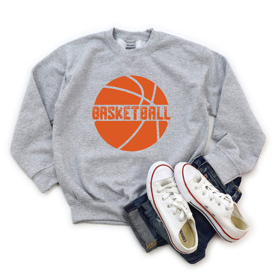Basketball With Ball | Youth Graphic Sweatshirt