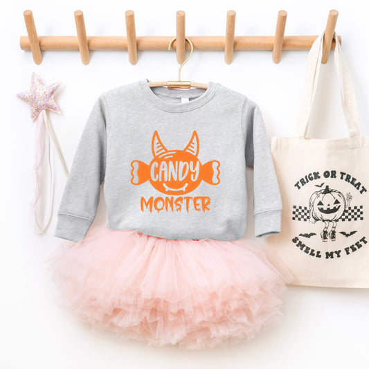 Candy Monster Horns Glitter | Youth Ultra-Soft Graphic Sweatshirt