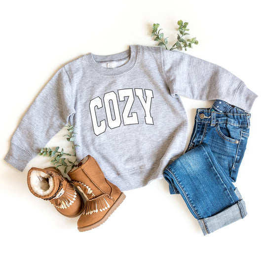 Cozy Worn Varsity | Toddler Graphic Sweatshirt