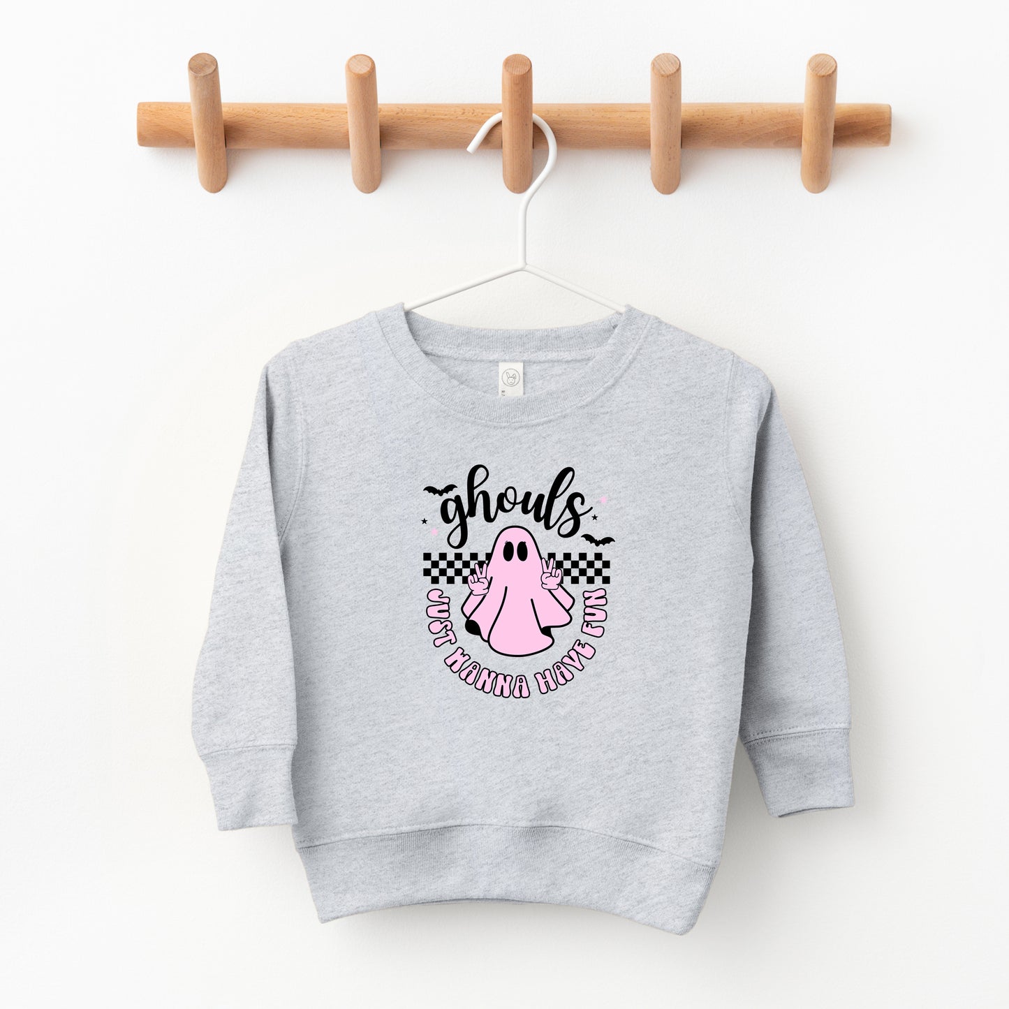 Just Wanna Have Fun Checkered | Toddler Graphic Sweatshirt