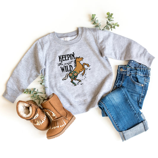 Keepin The West Wild Horse | Toddler Graphic Sweatshirt