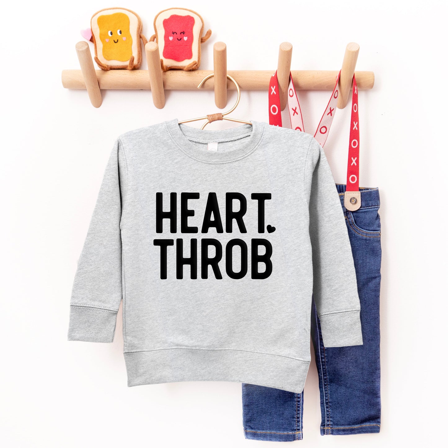 Heart Throb Small Heart Puff Print | Youth Ultra-Soft Graphic Sweatshirt