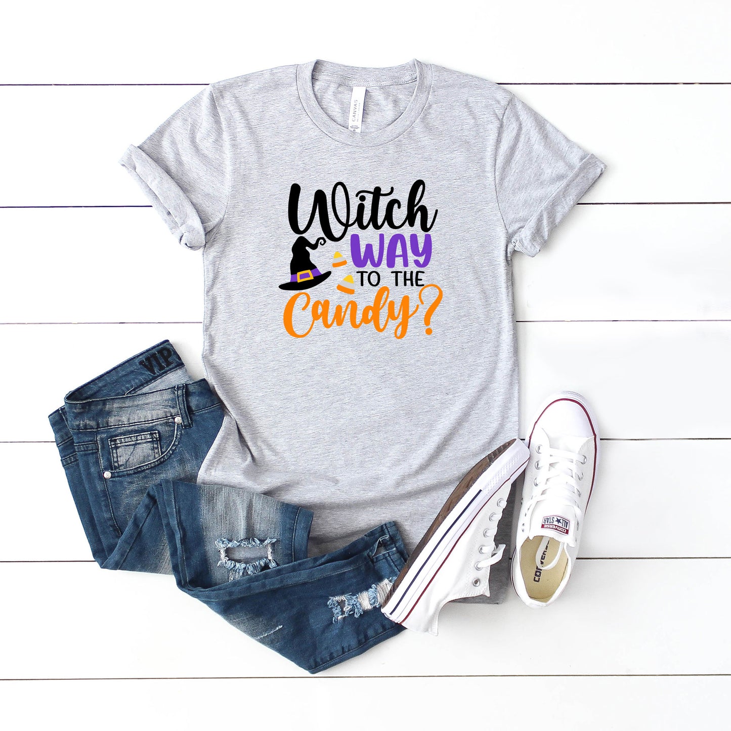 Witch Way To The Candy | Youth Graphic Short Sleeve Tee