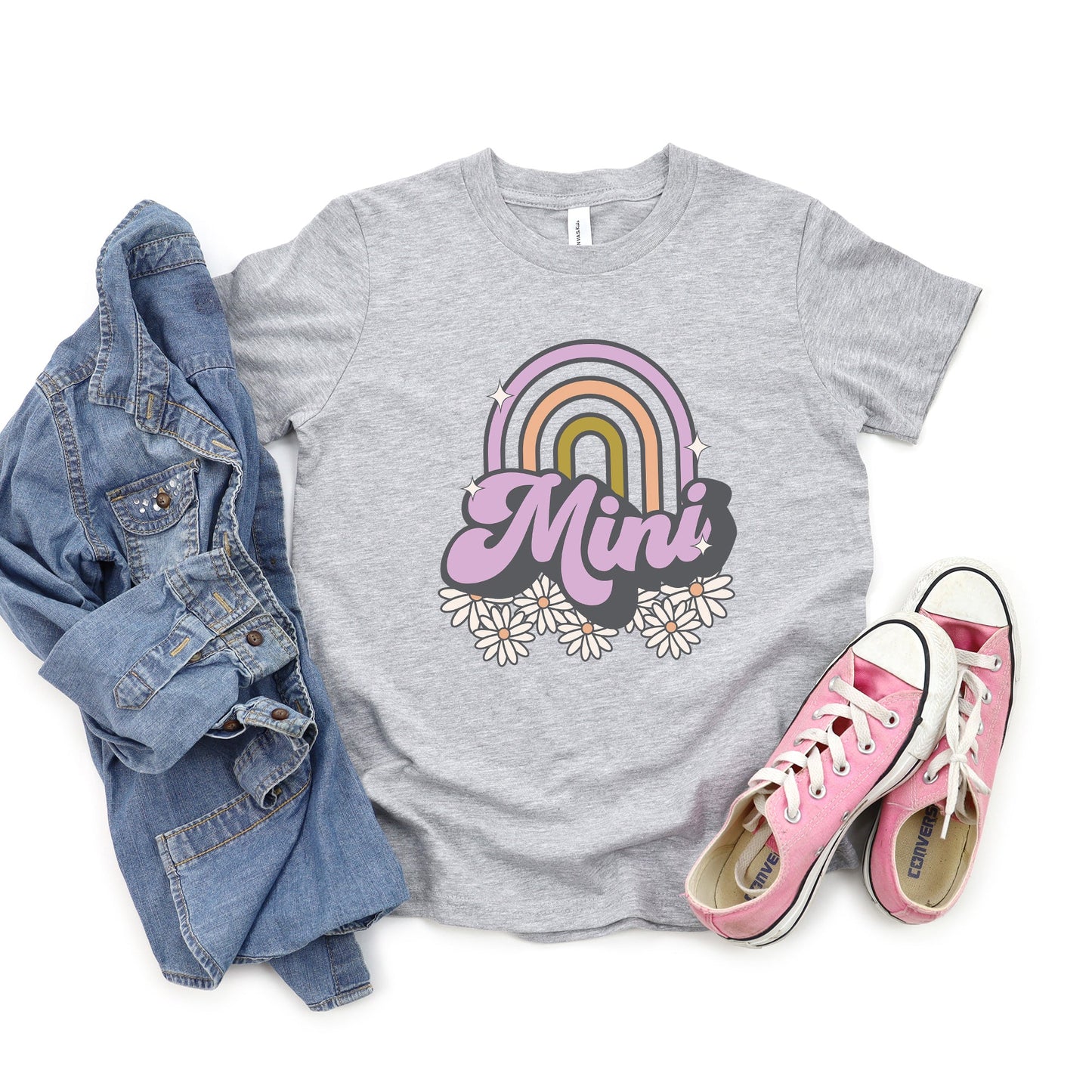 Mini Rainbow Flowers | Youth Graphic Short Sleeve Tee