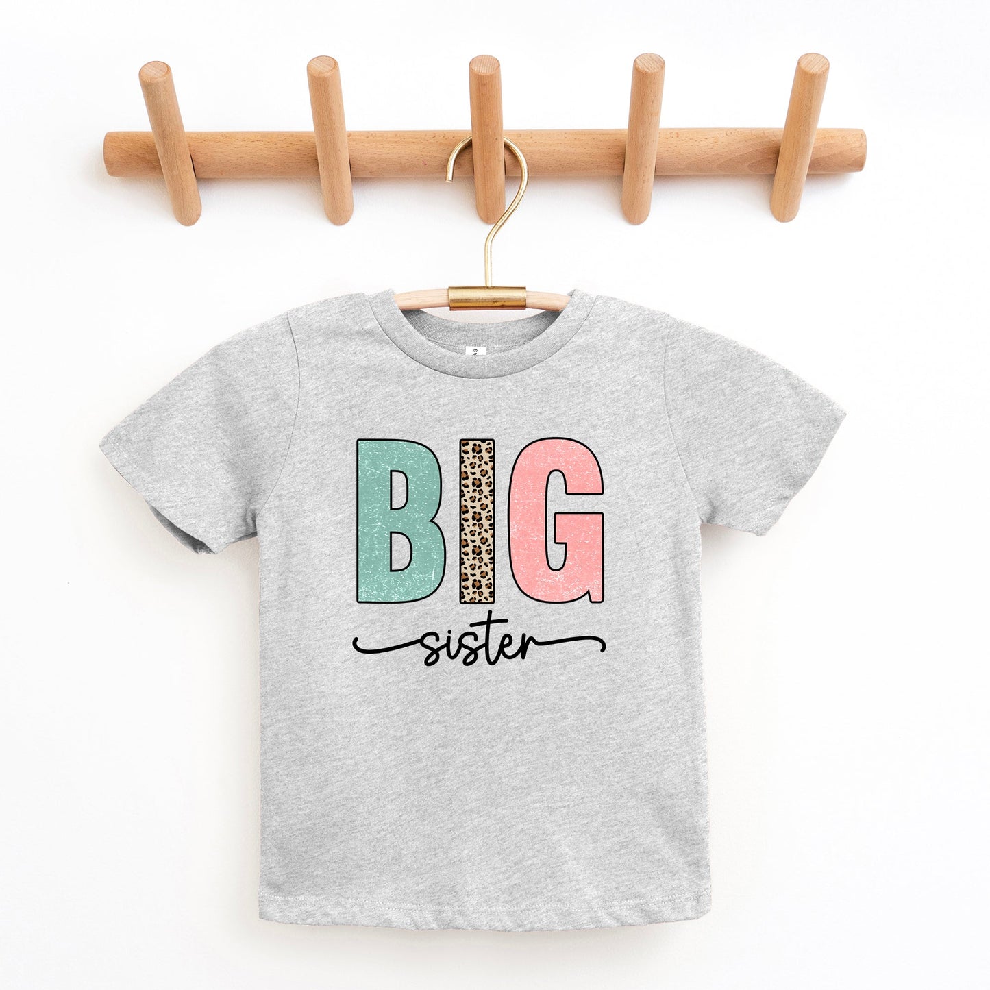 Big Sister Leopard | Toddler Graphic Short Sleeve Tee