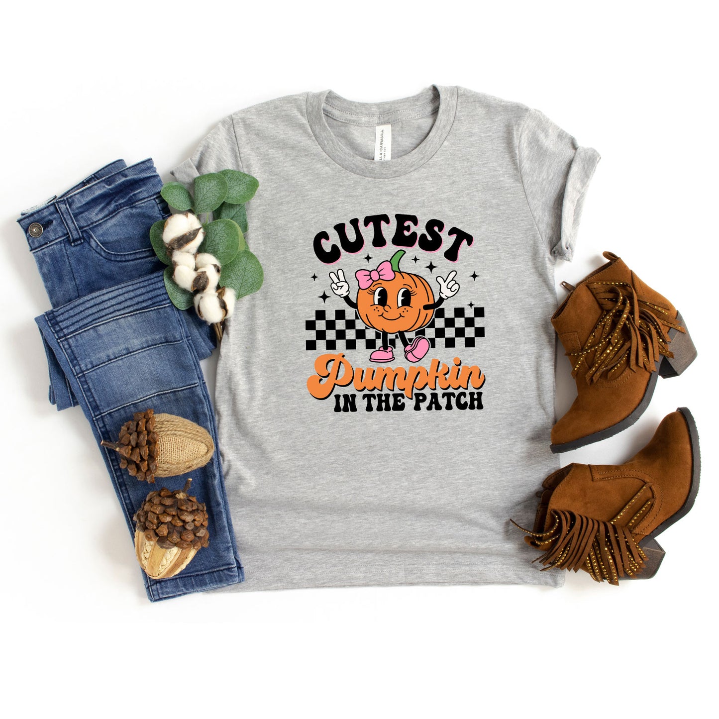 Cutest Pumpkin Checkered | Youth Graphic Short Sleeve Tee