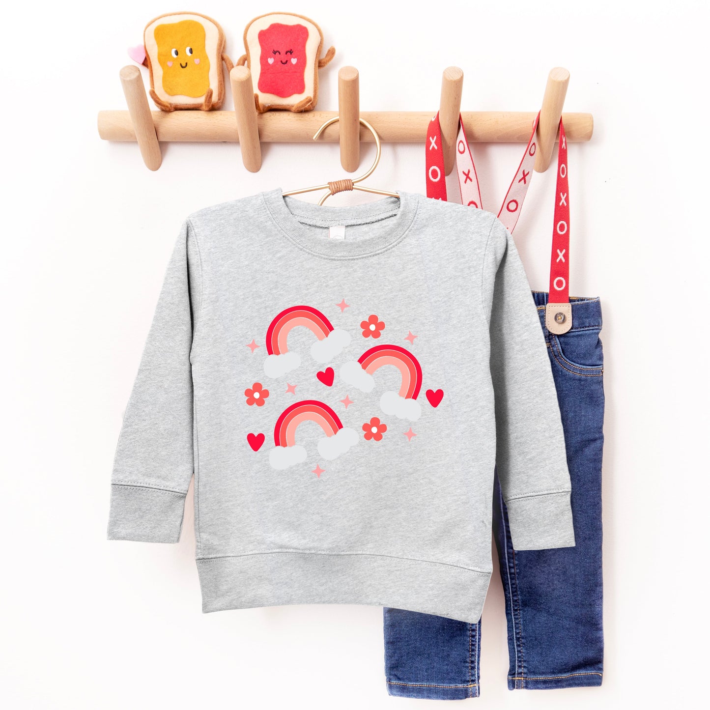 Valentine Rainbow | Toddler Graphic Sweatshirt