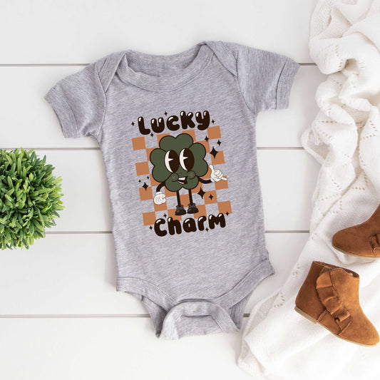 Lucky Charm Checkered | Baby Graphic Short Sleeve Onesie
