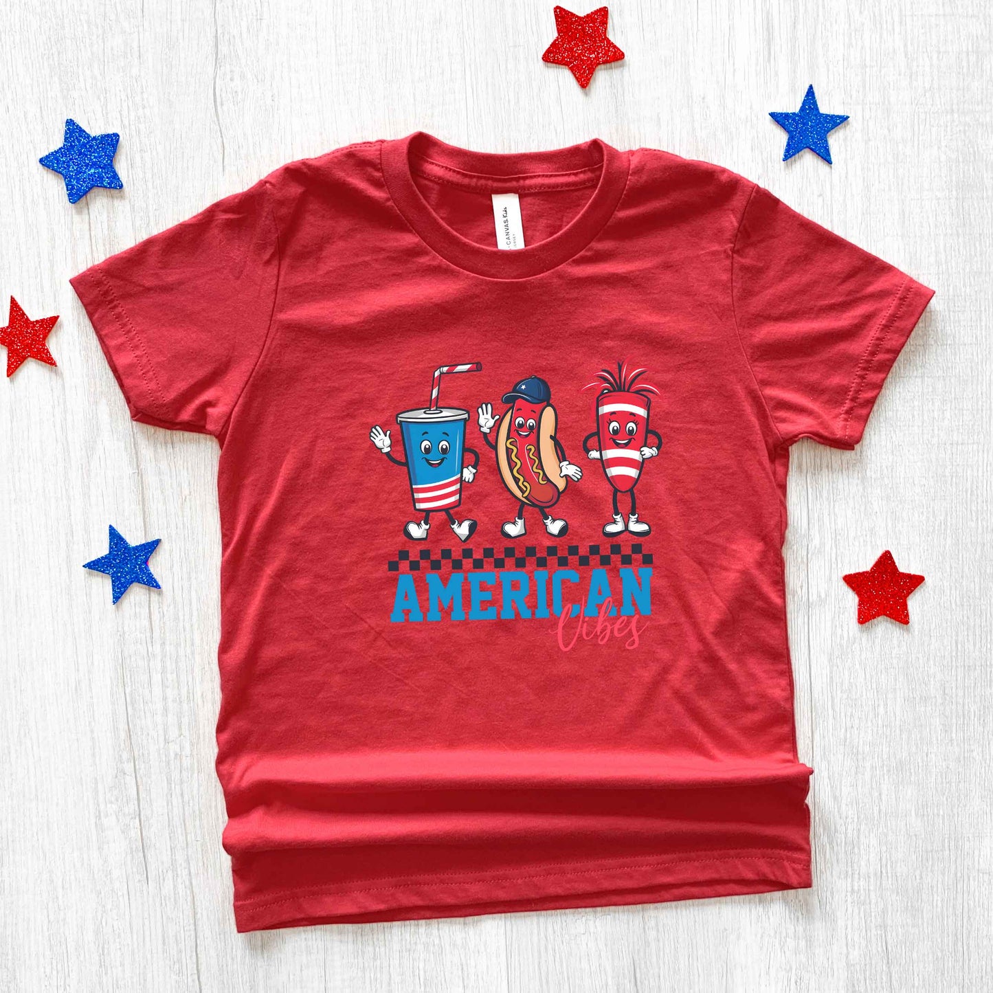 American Vibes Hot Dog | Youth Graphic Short Sleeve Tee