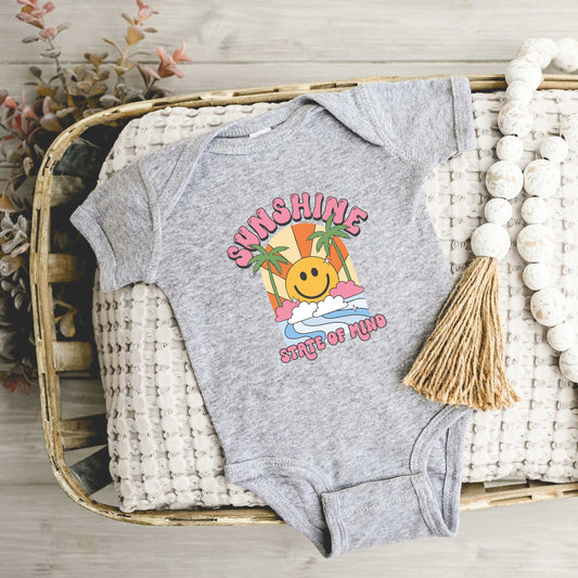 Sunshine State Of Mind Smiley | Baby Graphic Short Sleeve Onesie