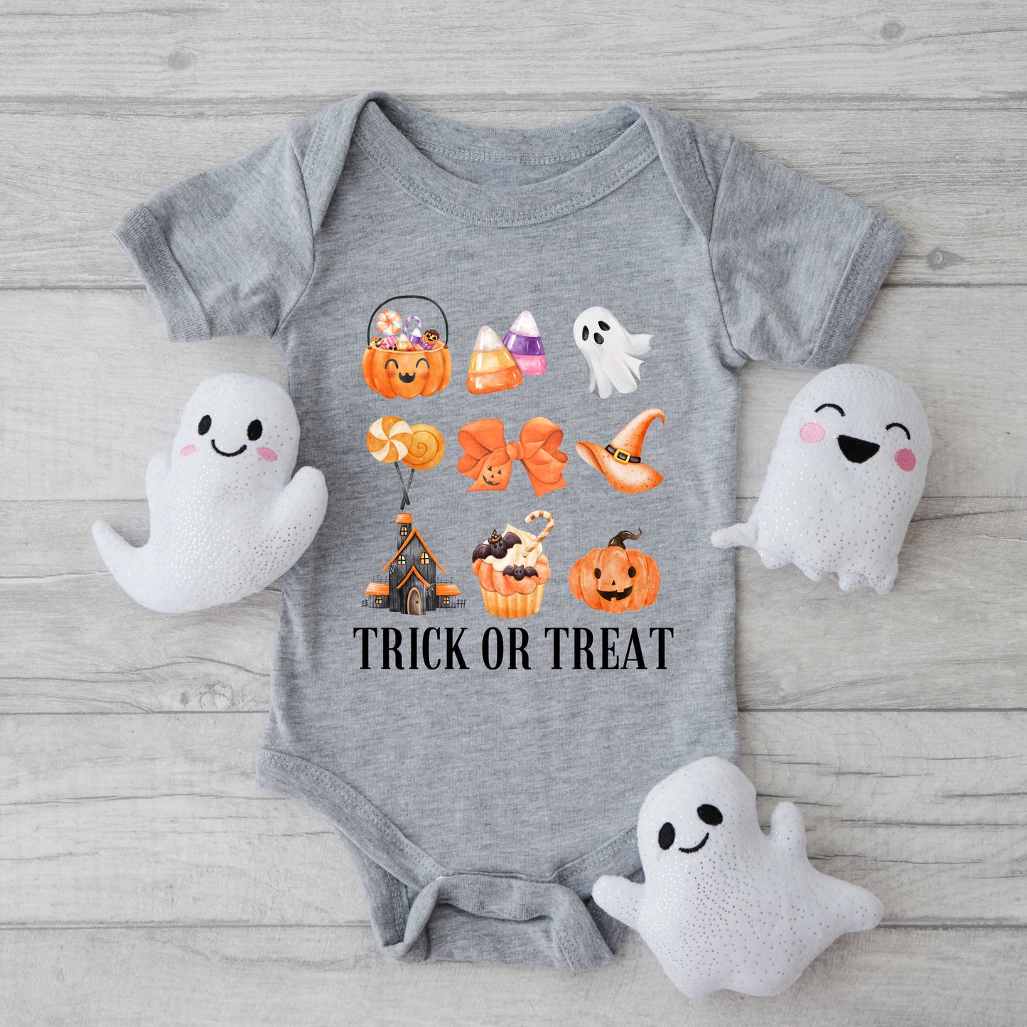 Trick Or Treat Chart | Baby Graphic Short Sleeve Onesie