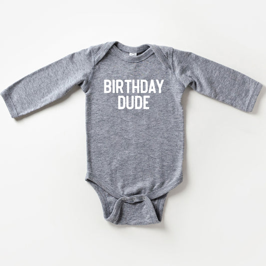 Birthday Dude Bold | Baby Long Sleeve Onesie